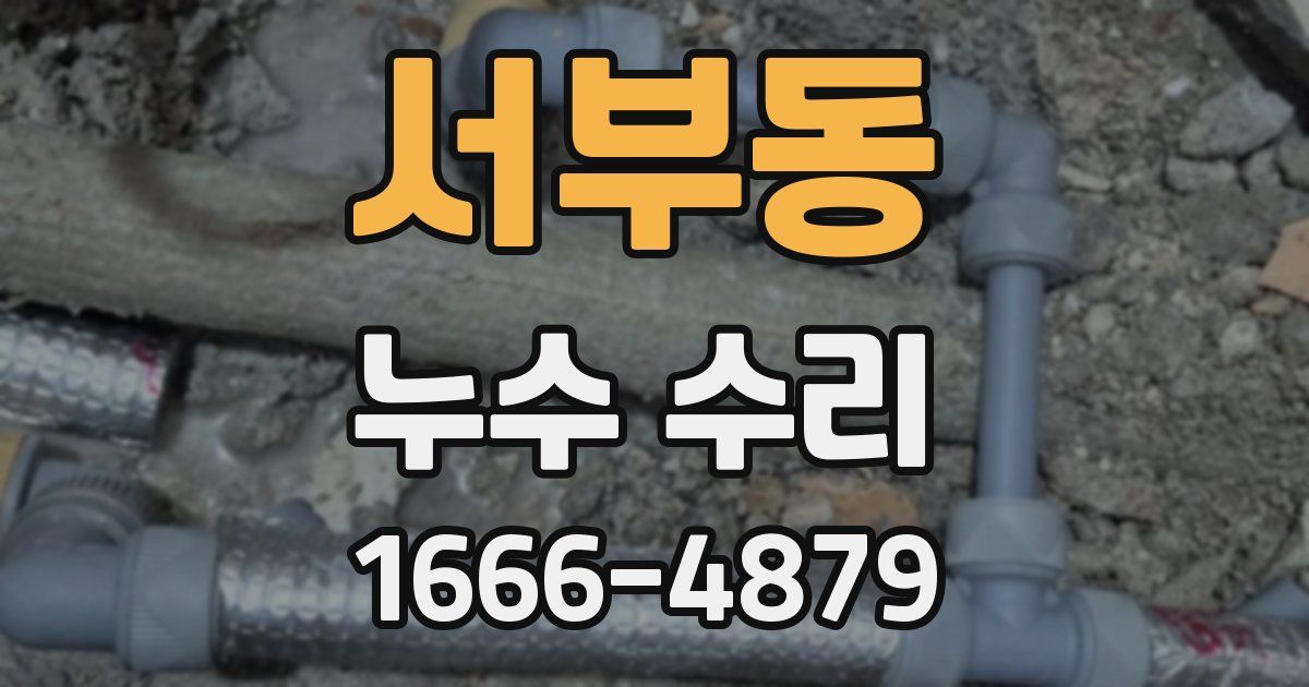 서부동 누수 수리