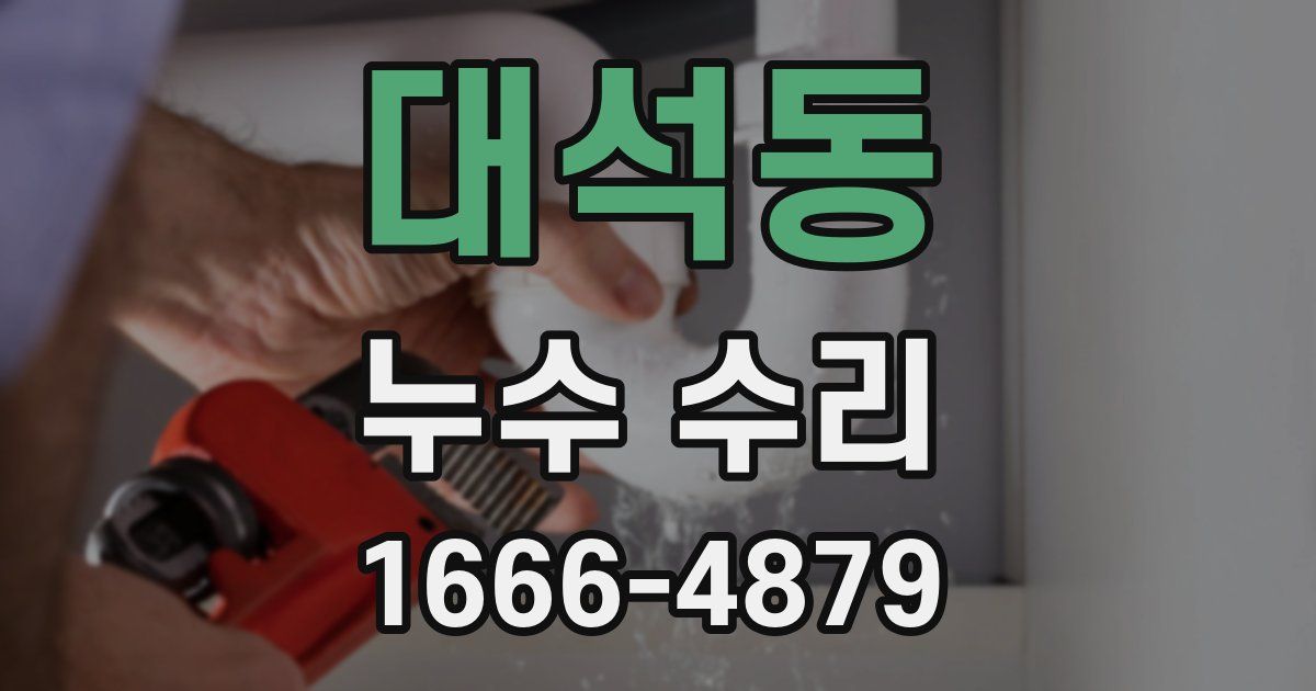 대석동 누수 수리
