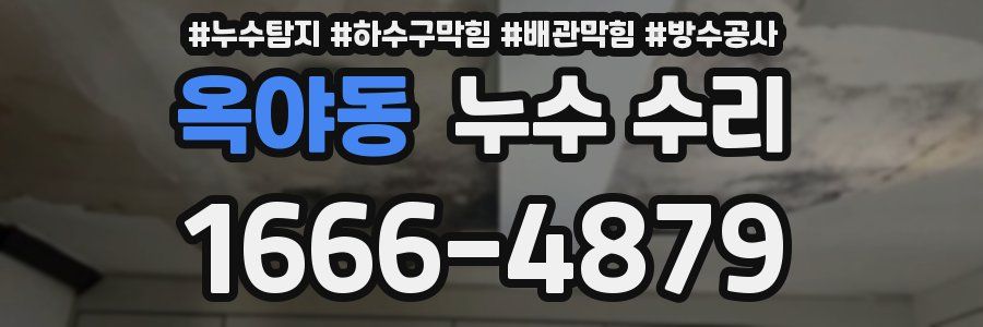 옥야동 누수 수리