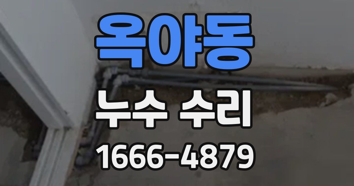 옥야동 누수 수리