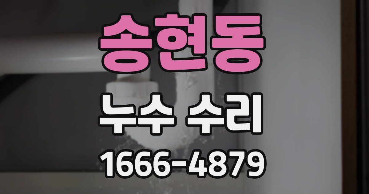 송현동 누수 수리
