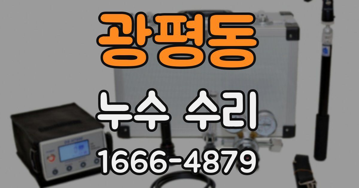 광평동 누수 수리