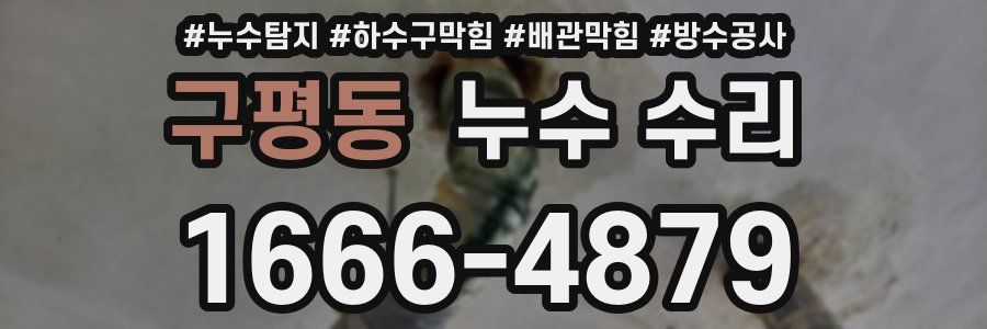 구평동 누수 수리