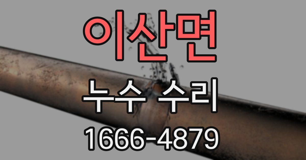이산면 누수 수리