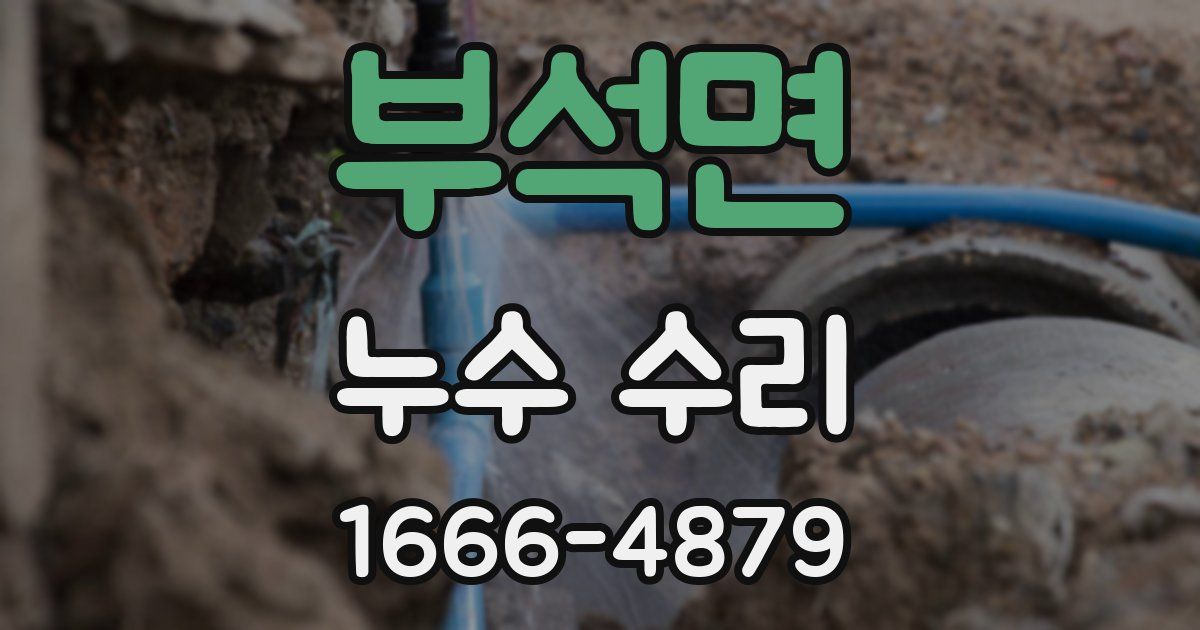 부석면 누수 수리