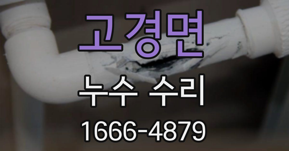 고경면 누수 수리