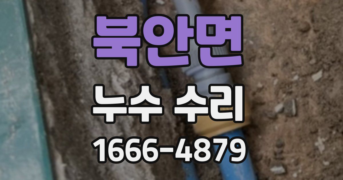북안면 누수 수리