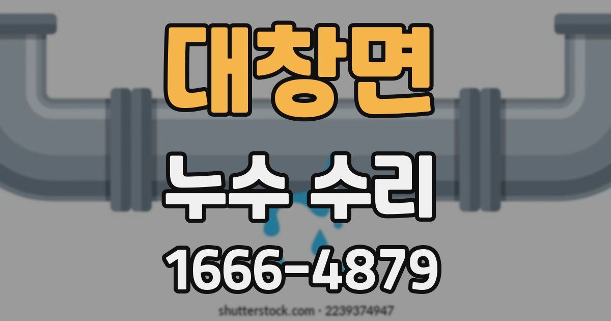 대창면 누수 수리