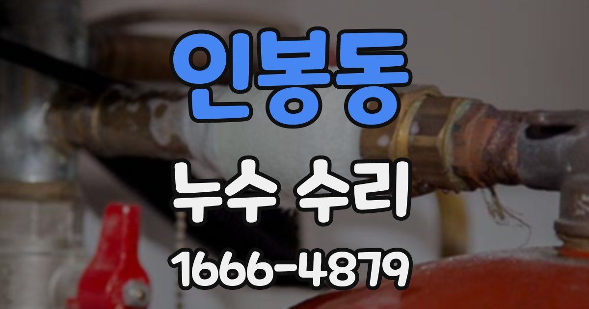 인봉동 누수 수리