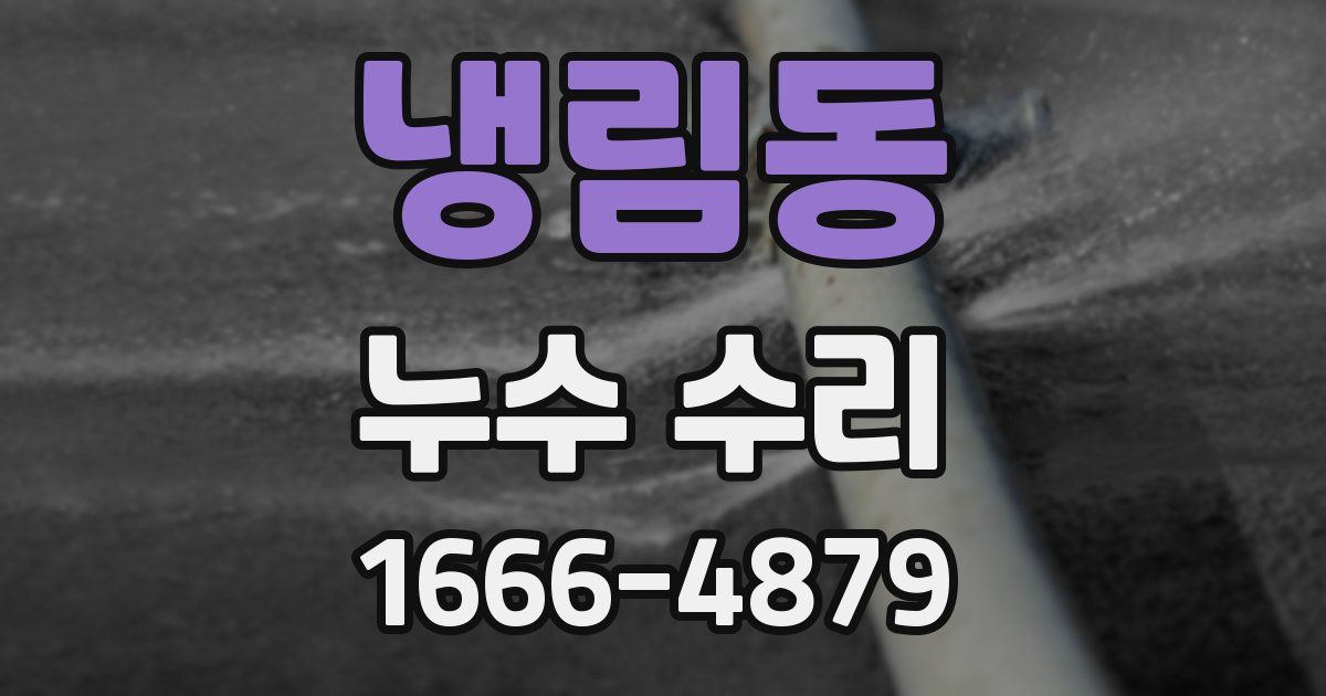 냉림동 누수 수리
