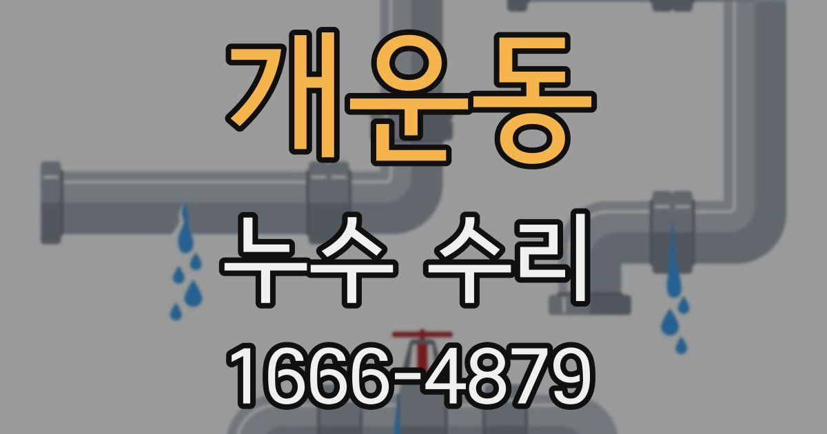 개운동 누수 수리