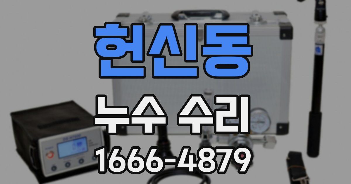 헌신동 누수 수리
