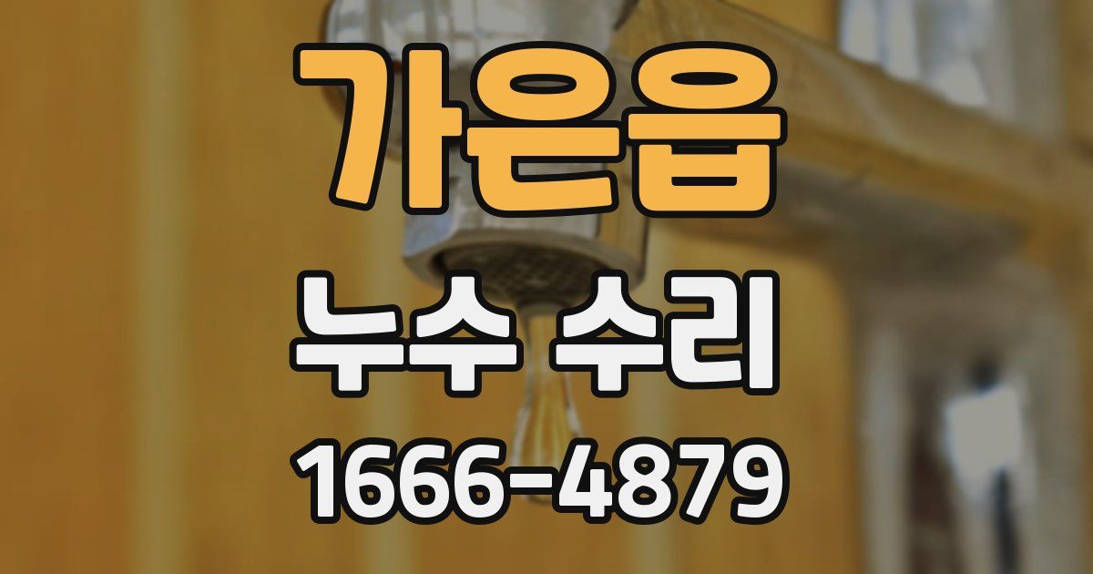 가은읍 누수 수리