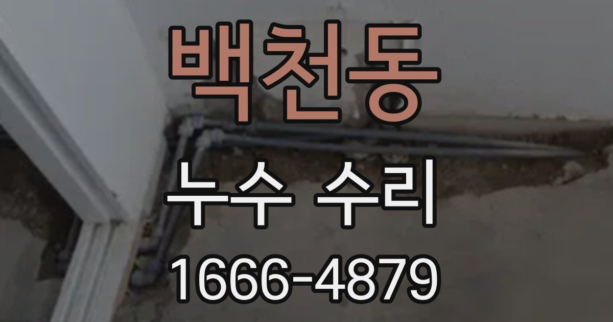 백천동 누수 수리