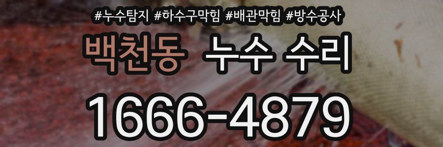 백천동 누수 수리