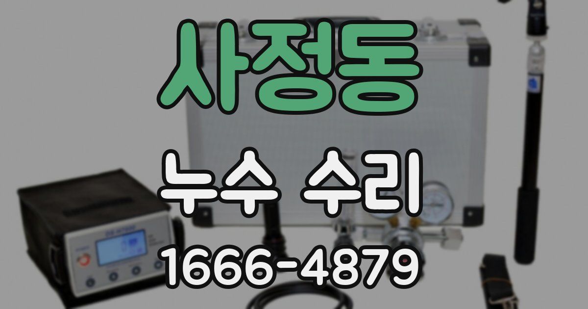 사정동 누수 수리