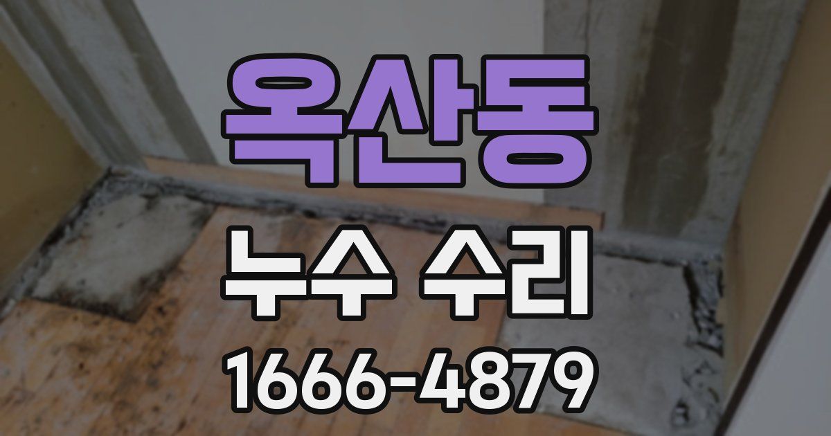 옥산동 누수 수리