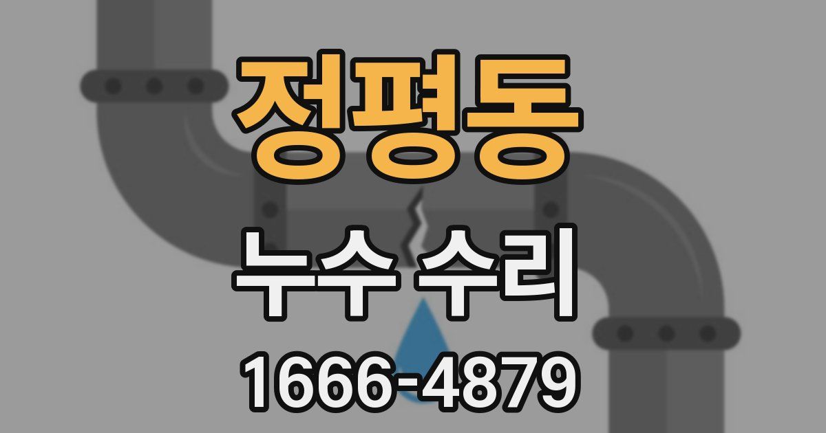 정평동 누수 수리