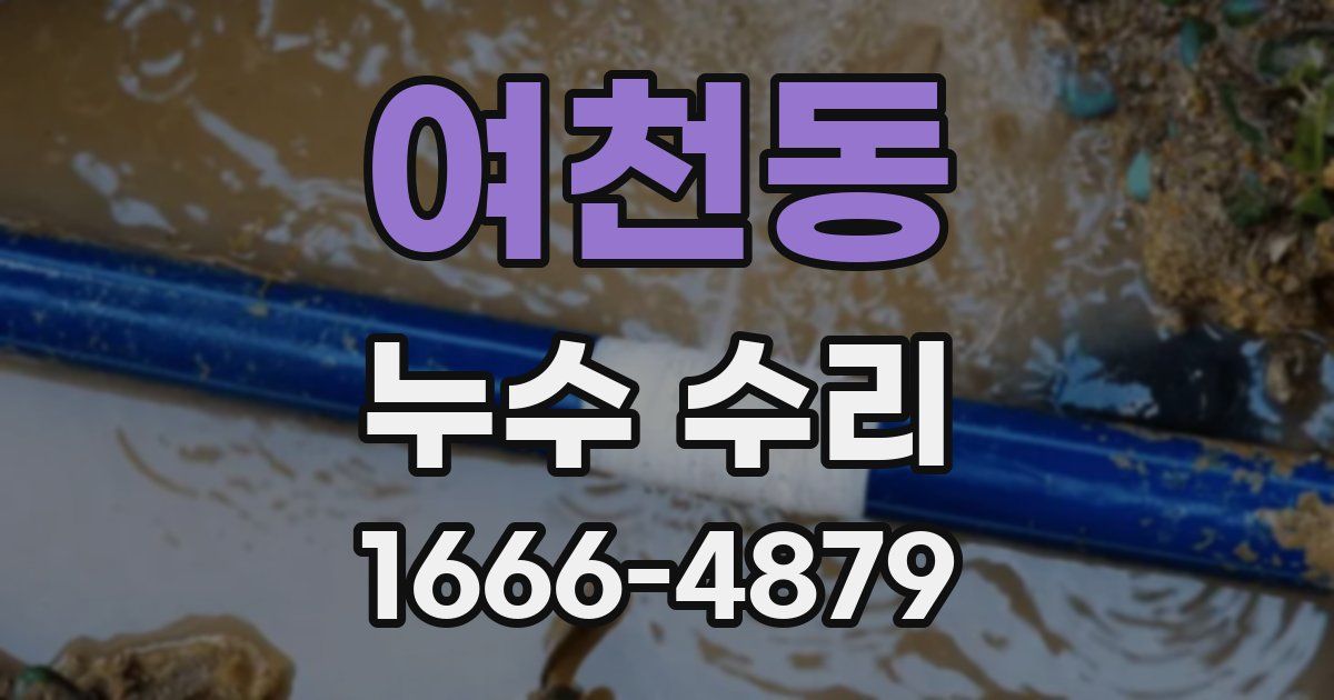 여천동 누수 수리