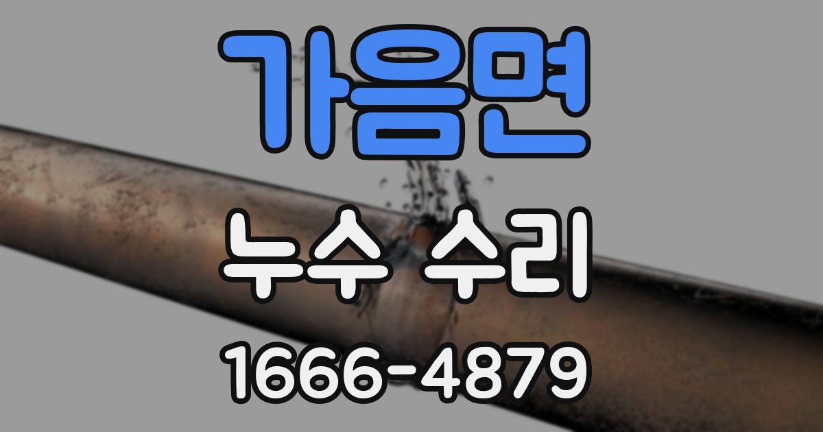 가음면 누수 수리