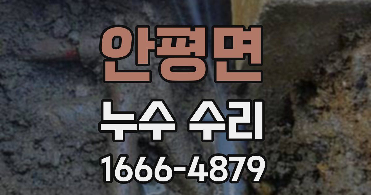 안평면 누수 수리