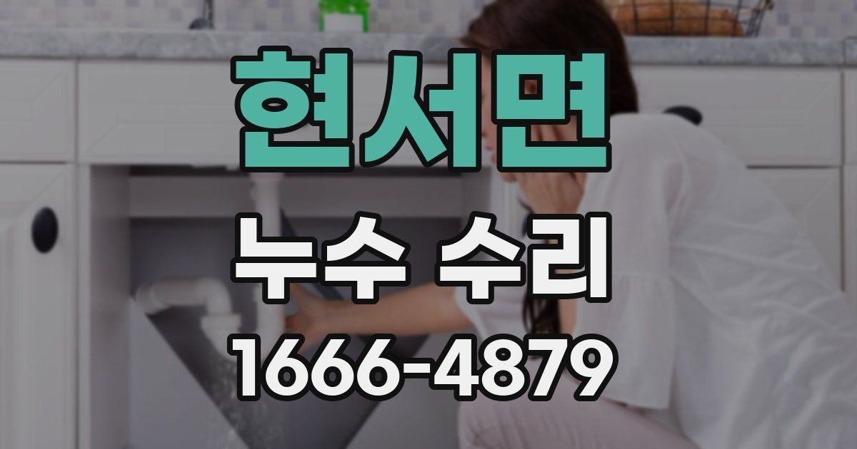 현서면 누수 수리