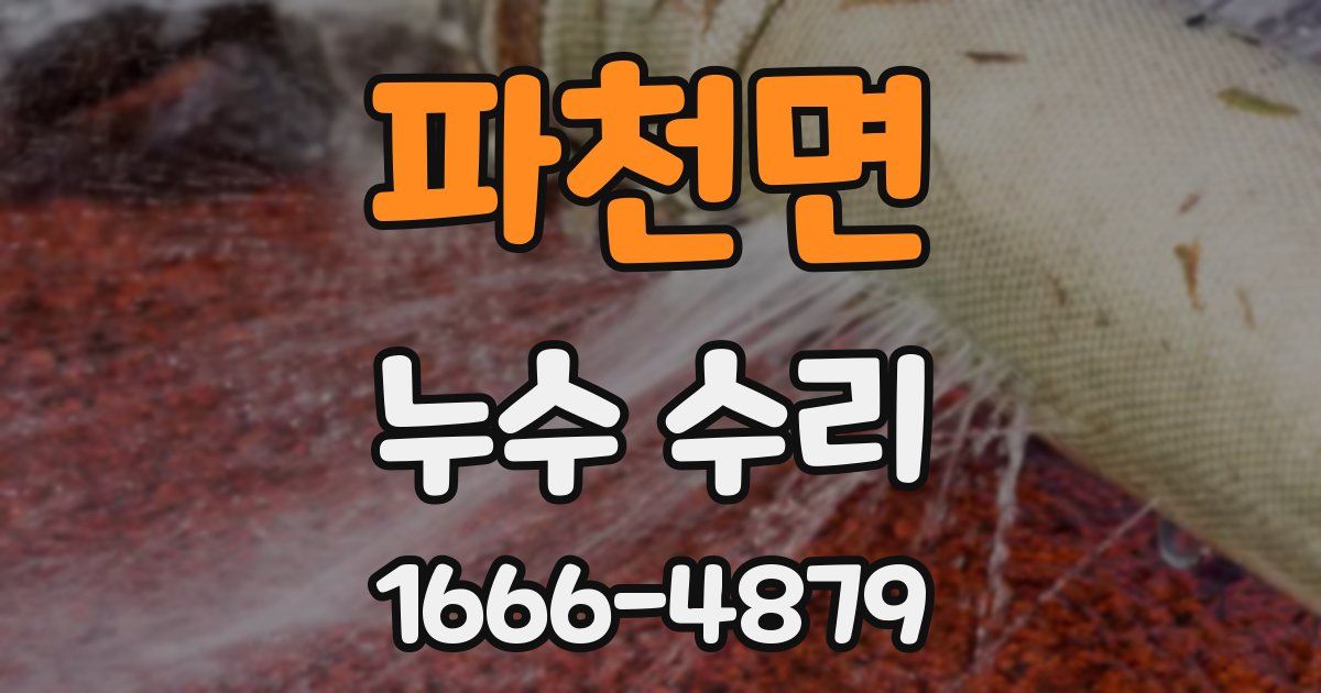 파천면 누수 수리