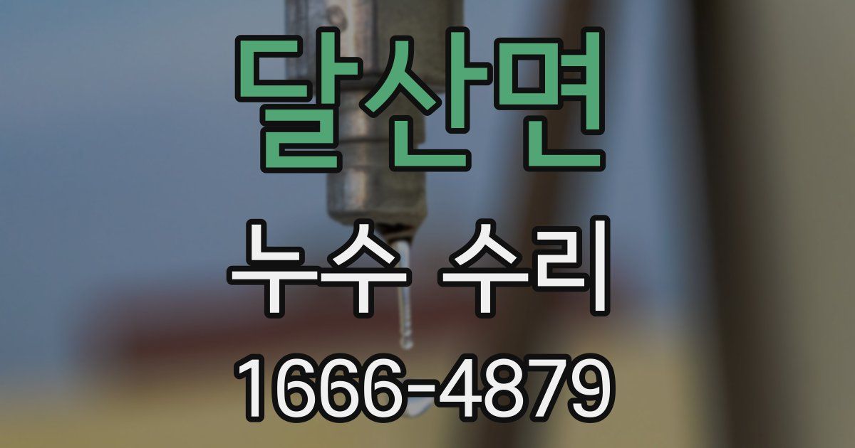 달산면 누수 수리