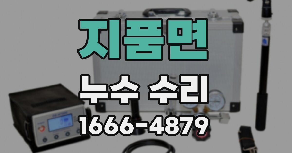 지품면 누수 수리