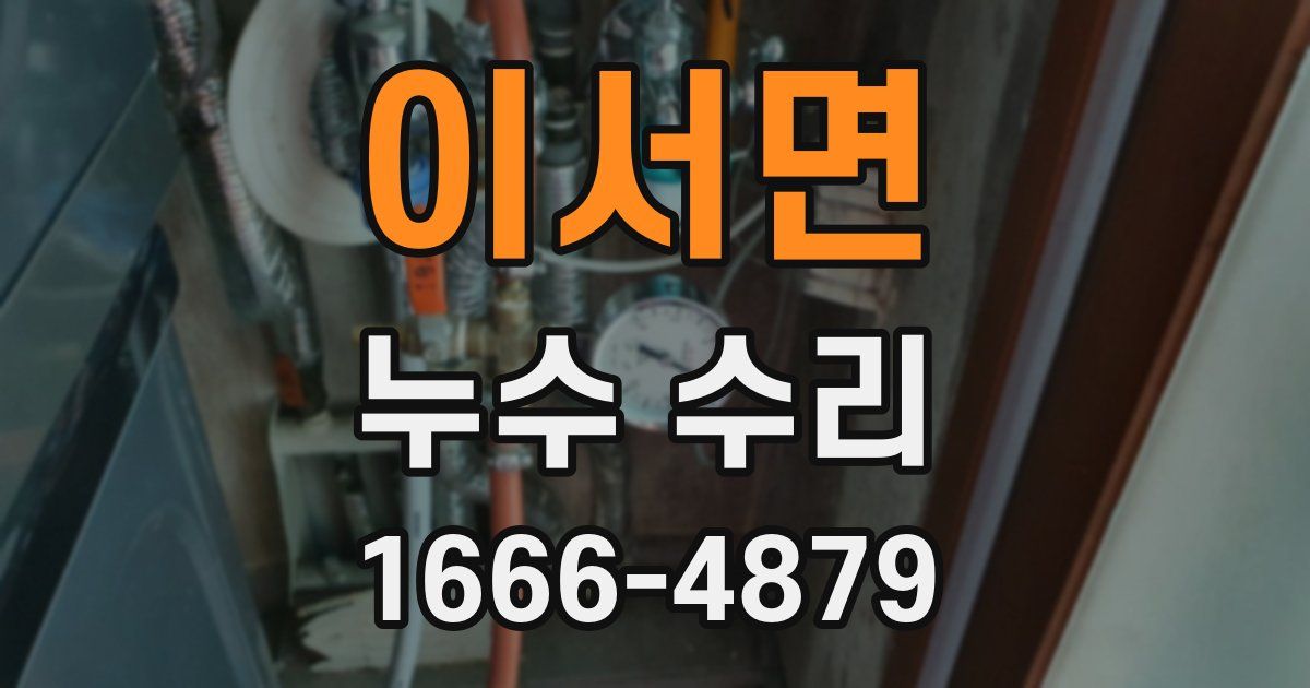 이서면 누수 수리
