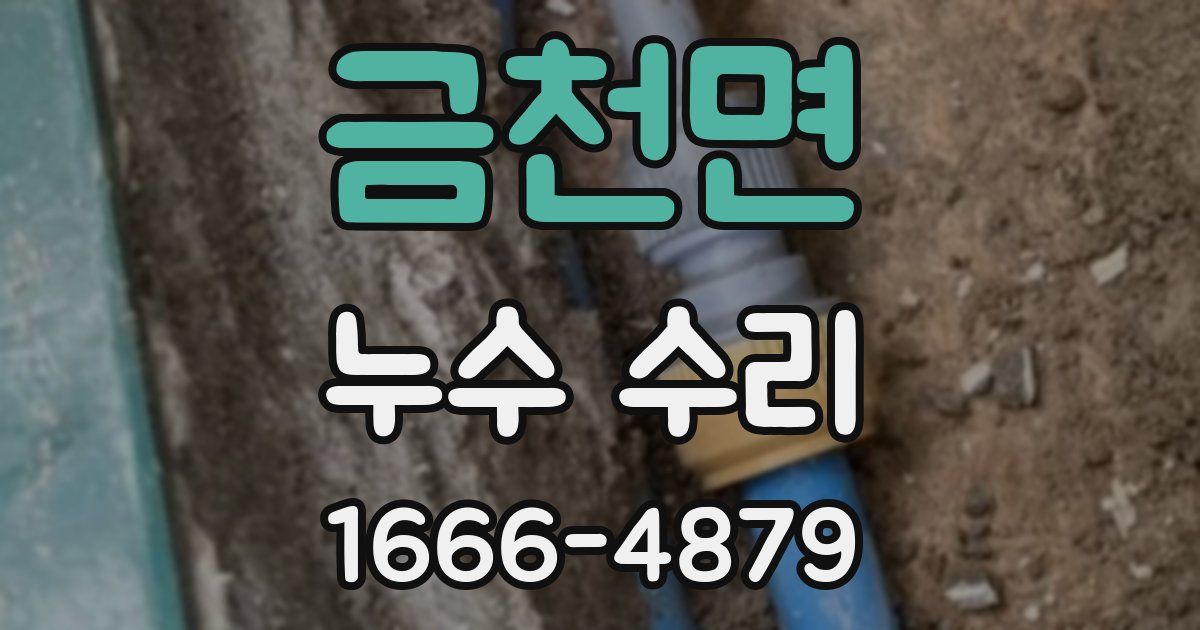 금천면 누수 수리