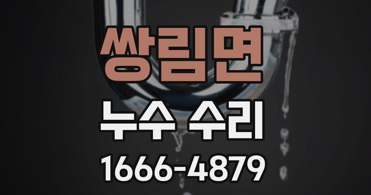 쌍림면 누수 수리