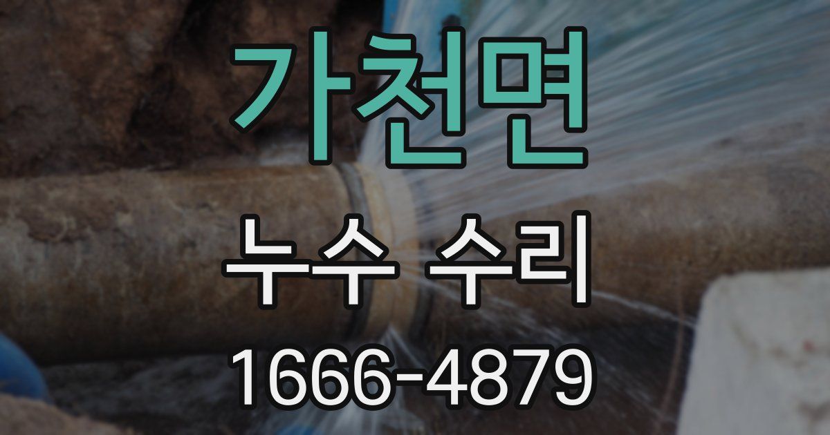 가천면 누수 수리