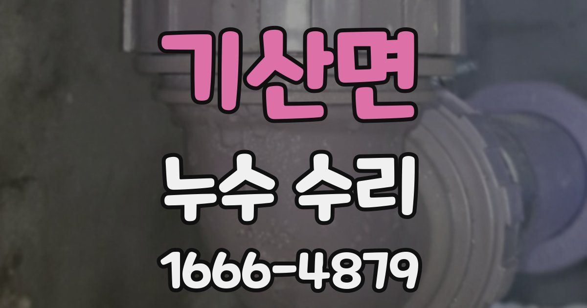 기산면 누수 수리