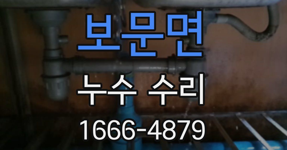 보문면 누수 수리