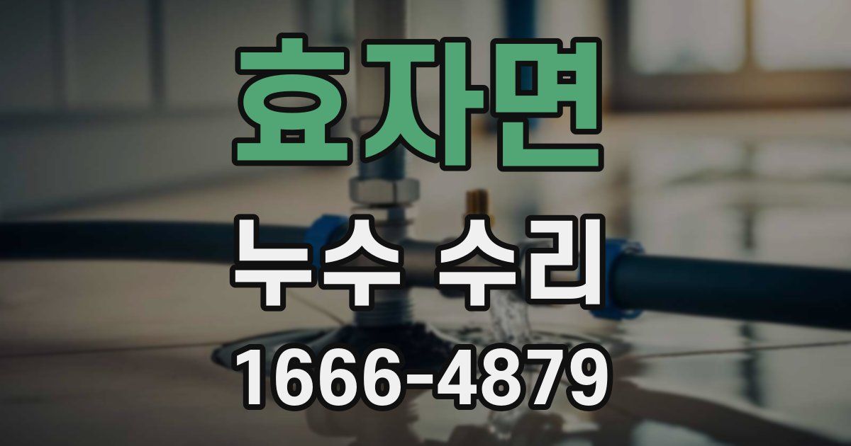 효자면 누수 수리