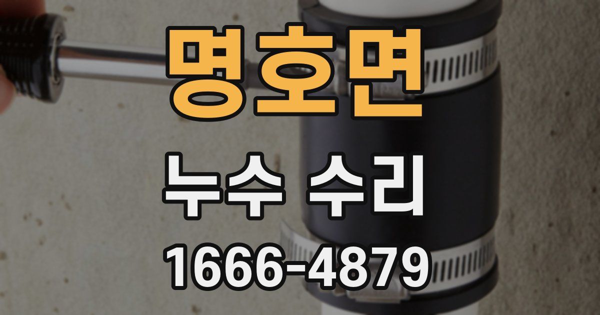 명호면 누수 수리