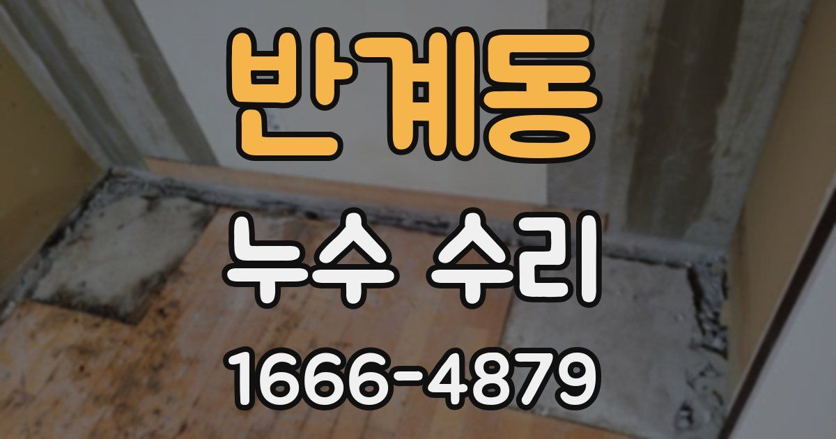 반계동 누수 수리