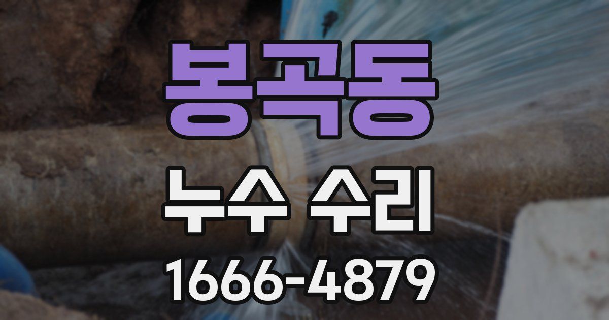 봉곡동 누수 수리