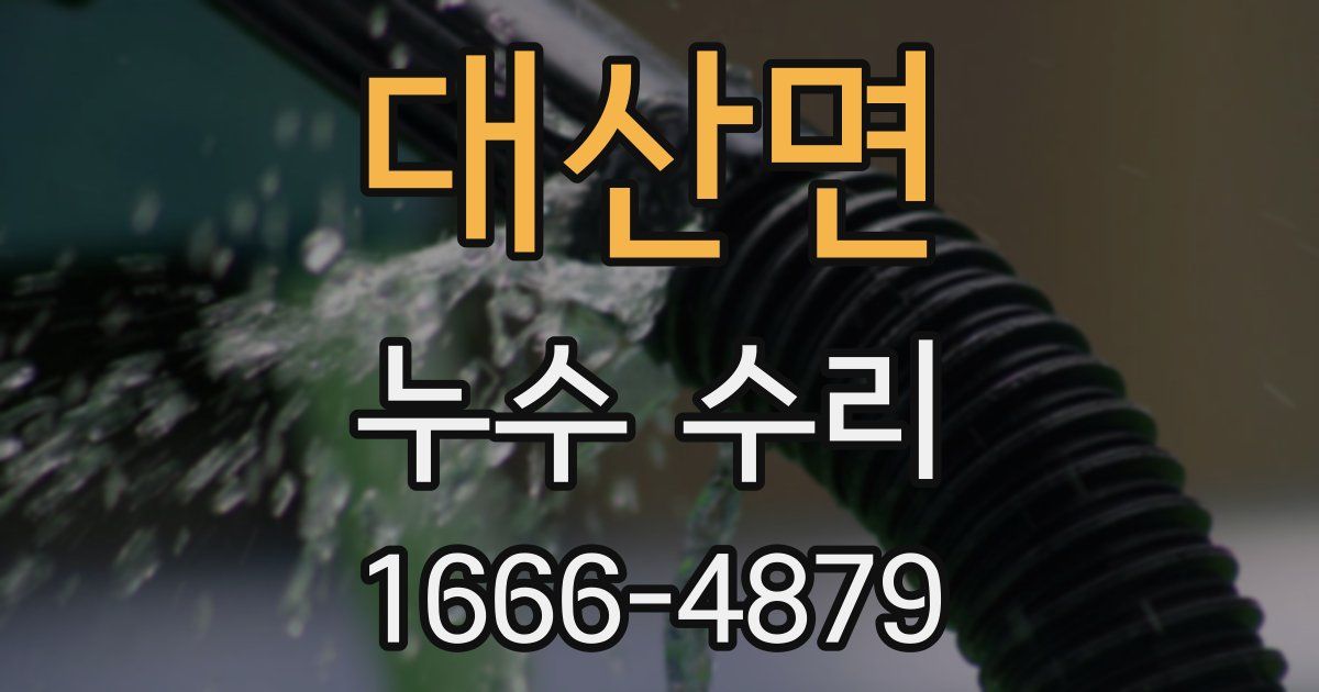 대산면 누수 수리