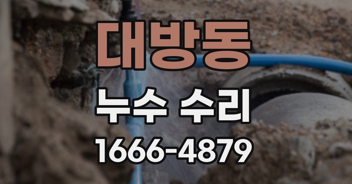 대방동 누수 수리