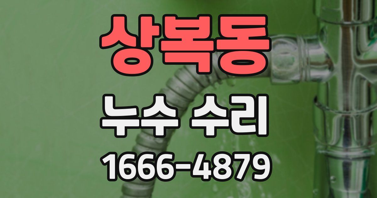 상복동 누수 수리