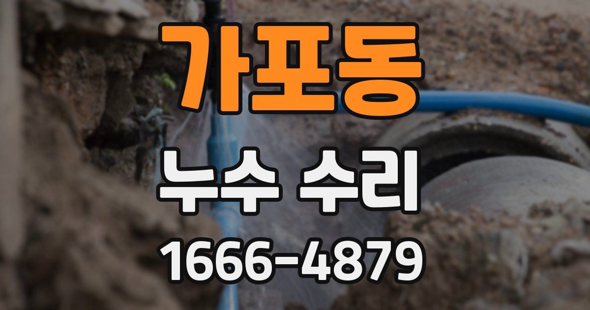 가포동 누수 수리