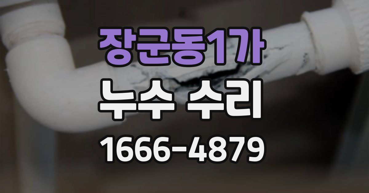 장군동1가 누수 수리