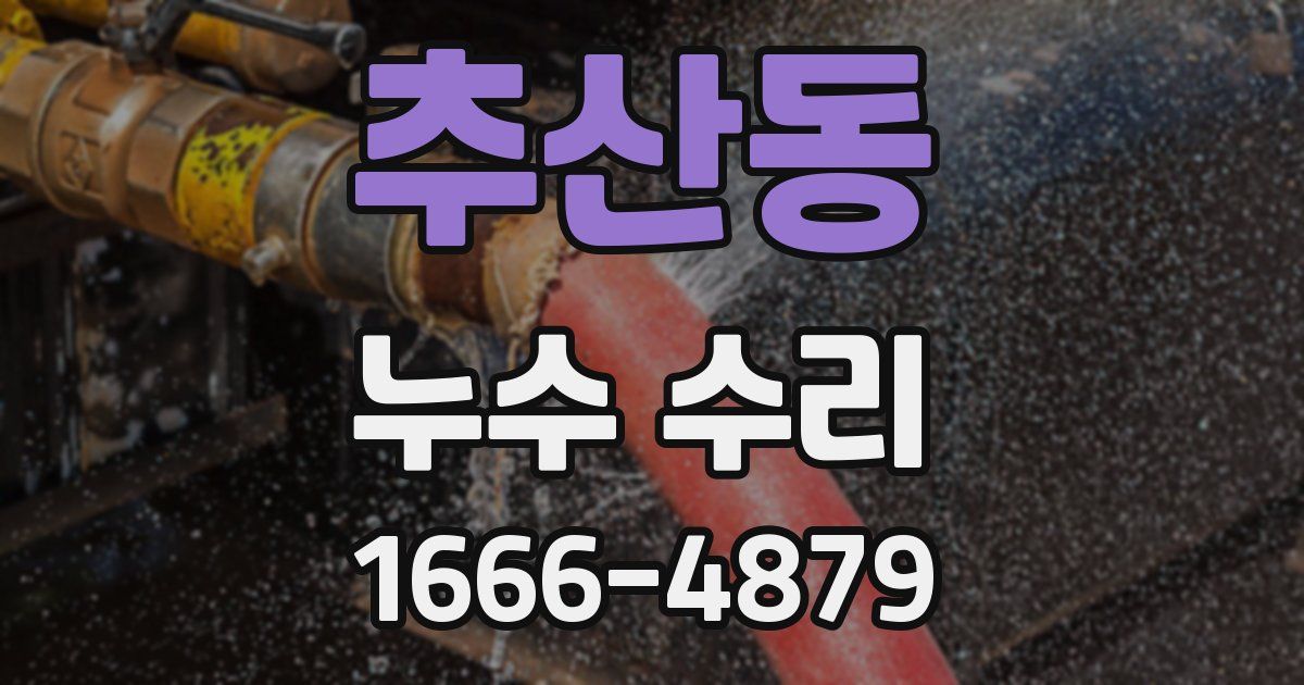 추산동 누수 수리