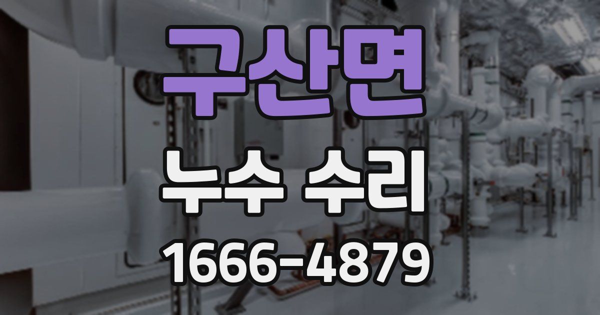 구산면 누수 수리