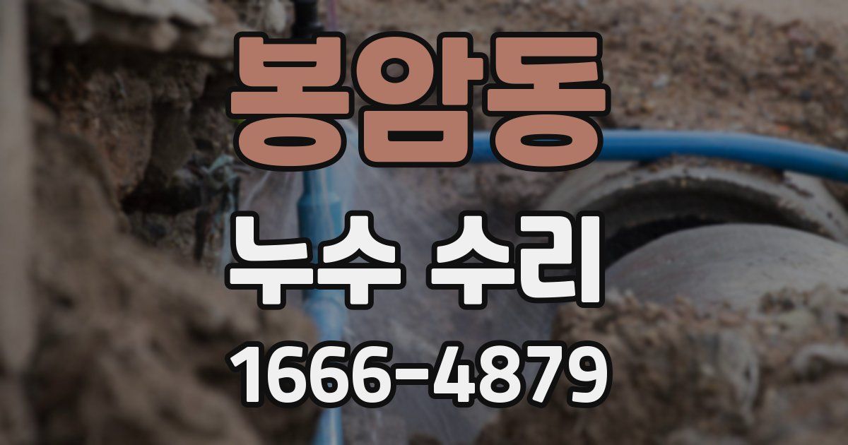 봉암동 누수 수리