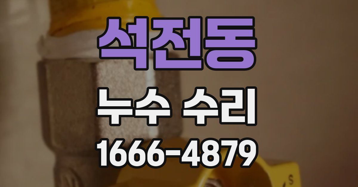 석전동 누수 수리