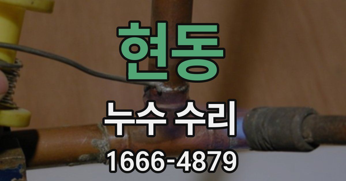 현동 누수 수리