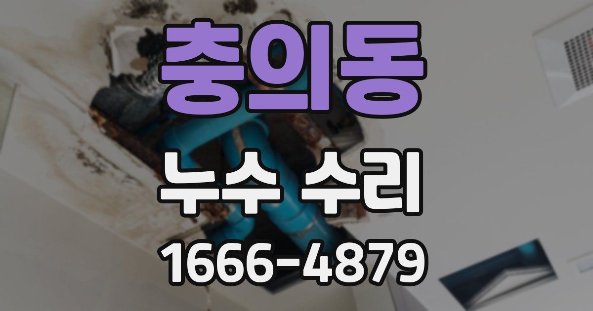 충의동 누수 수리